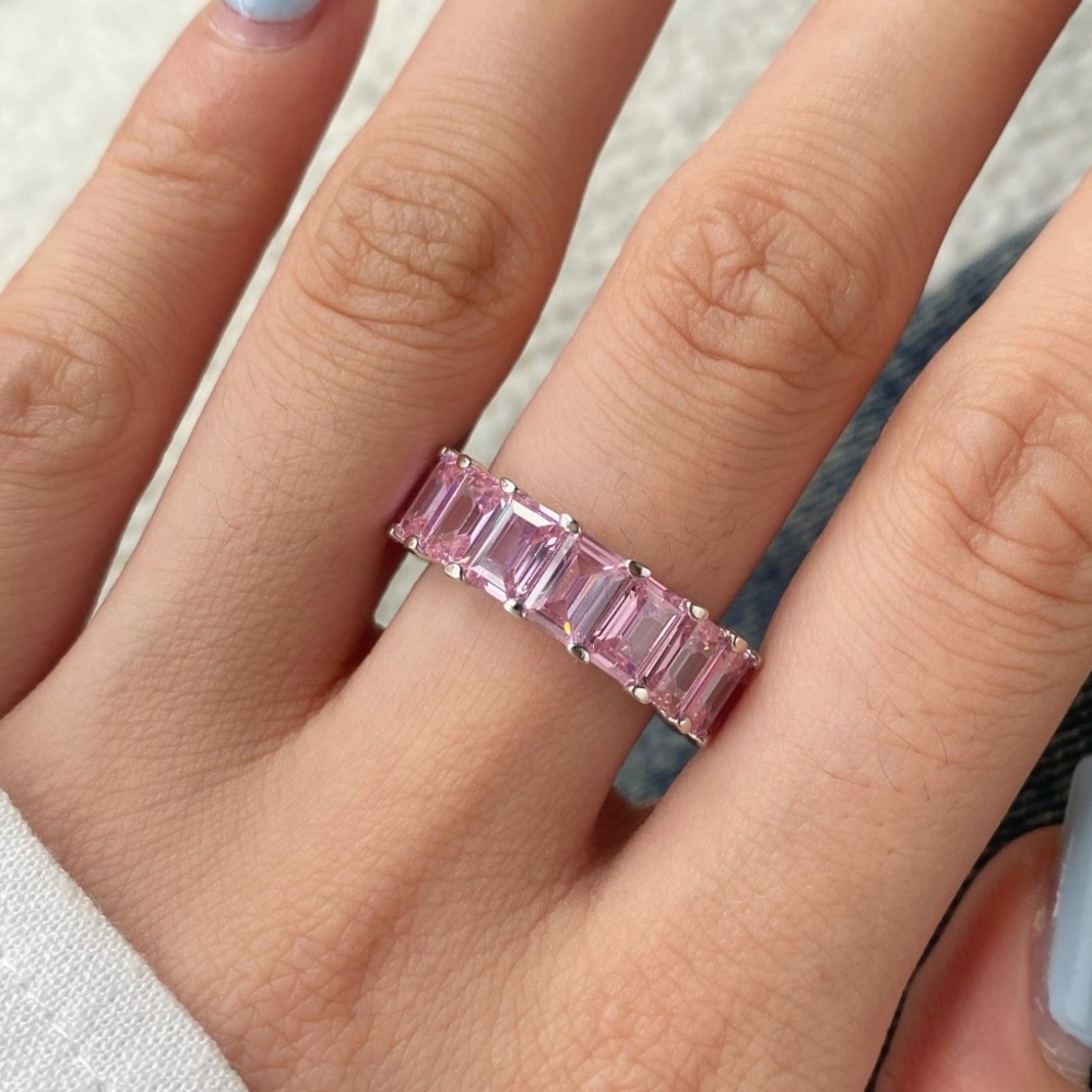 Pink rhinestones ring - Picture 7 of 7